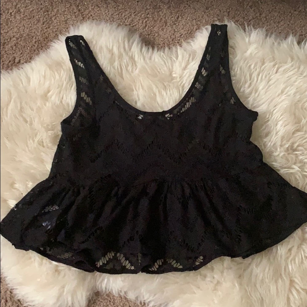 BCBGeneration sheer black top